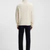 Wool-silk sweater with cable knit