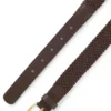 Woven belt with leather trims Woven belt with leather trims