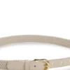 Woven belt with leather trims Woven belt with leather trims