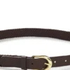 Woven belt with leather trims Woven belt with leather trims