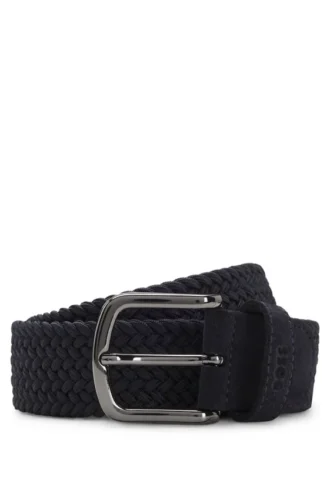 Woven belt with suede trims Woven belt with suede trims