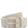 Woven belt with suede trims