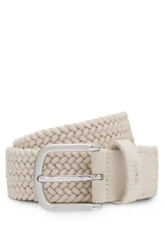 Woven belt with suede trims Woven belt with suede trims