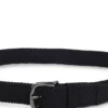 Woven belt with suede trims