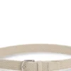 Woven belt with suede trims