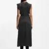 Wrap-skirt dress with cowl neck