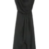 Wrap-skirt dress with cowl neck