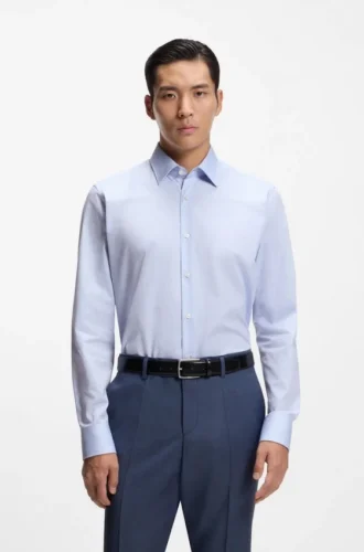 Wrinkle-resistant regular-fit shirt in cotton