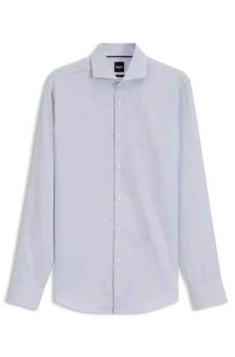 Wrinkle-resistant slim-fit shirt in cotton dobby