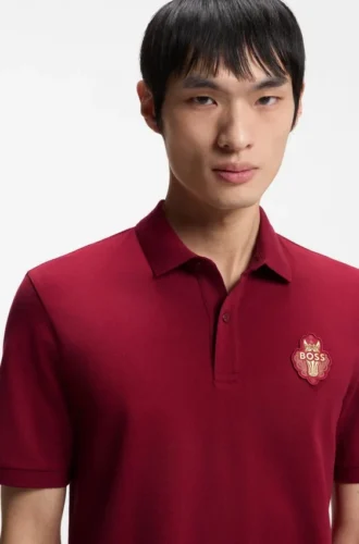 Year of the Horse Logo-artwork polo shirt in cotton piqué