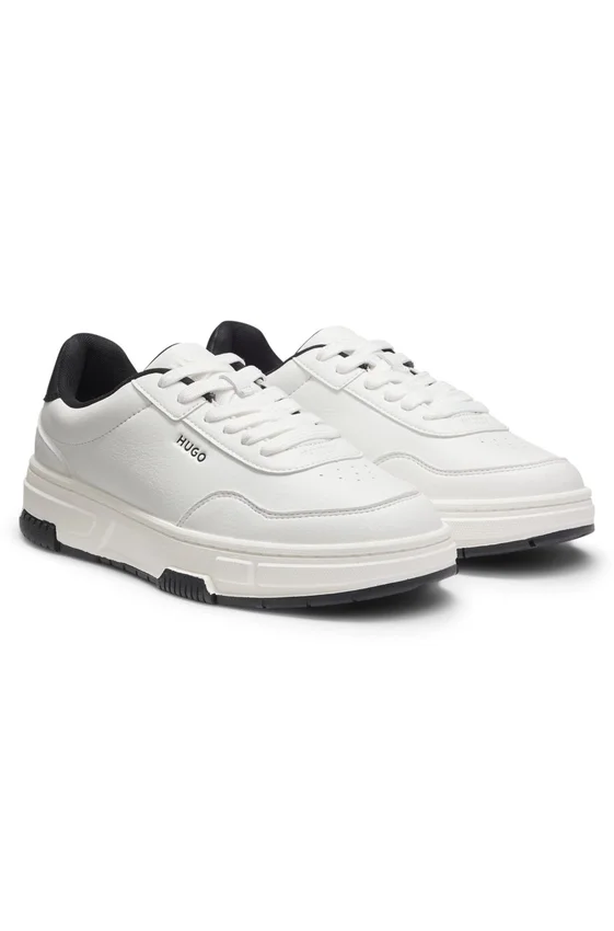 Zigzag-stitching trainers in faux leather Zigzag-stitching trainers in faux leather