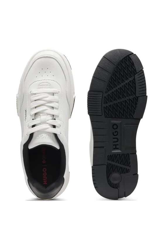 Zigzag-stitching trainers in faux leather Zigzag-stitching trainers in faux leather