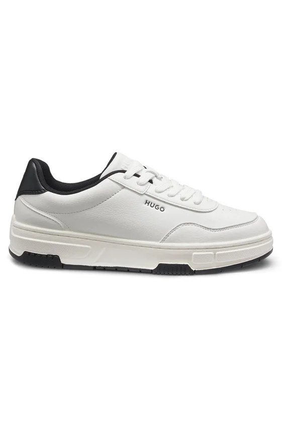 Zigzag-stitching trainers in faux leather Zigzag-stitching trainers in faux leather