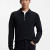 Zip-collar sweater in virgin wool Zip-collar sweater in virgin wool