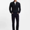 Zip-collar sweater in virgin wool Zip-collar sweater in virgin wool