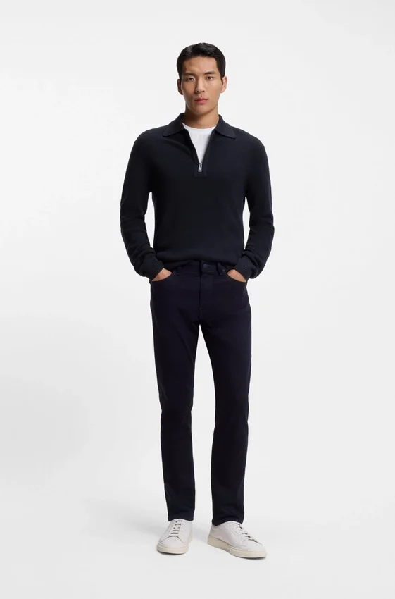 Zip-collar sweater in virgin wool Zip-collar sweater in virgin wool
