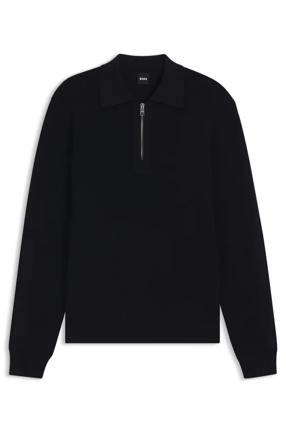 Zip-collar sweater in virgin wool Zip-collar sweater in virgin wool