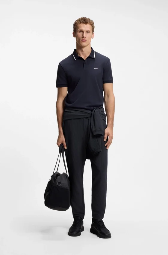 Zip-frame tracksuit bottoms in waffle fabric Zip-frame tracksuit bottoms in waffle fabric