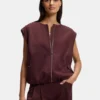 Zip-front waistcoat in twill