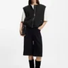 Zip-front waistcoat in twill