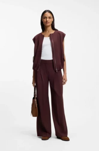 Zip-front waistcoat in twill