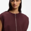 Zip-front waistcoat in twill