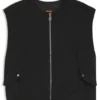 Zip-front waistcoat in twill