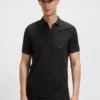Zip-neck polo shirt in moisture-wicking fabric Zip-neck polo shirt in moisture-wicking fabric