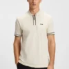 Zip-neck polo shirt in stretch-cotton piqué Zip-neck polo shirt in stretch-cotton piqué