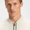 Zip-neck polo shirt in stretch-cotton piqué Zip-neck polo shirt in stretch-cotton piqué
