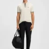 Zip-neck polo shirt in stretch-cotton piqué Zip-neck polo shirt in stretch-cotton piqué