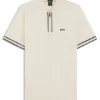 Zip-neck polo shirt in stretch-cotton piqué Zip-neck polo shirt in stretch-cotton piqué