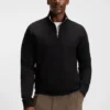 Zip-neck sweatshirt in a cotton blend