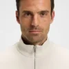 Zip-neck sweatshirt in a cotton blend