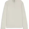 Zip-neck sweatshirt in a cotton blend