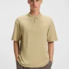 Zip-placket polo shirt in a cotton blend