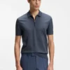 Zip-placket polo shirt in a cotton blend Zip-placket polo shirt in a cotton blend