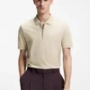 Zip-placket polo shirt in a cotton blend Zip-placket polo shirt in a cotton blend