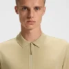 Zip-placket polo shirt in a cotton blend