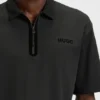 Zip-placket polo shirt in a cotton blend