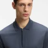 Zip-placket polo shirt in a cotton blend Zip-placket polo shirt in a cotton blend