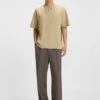 Zip-placket polo shirt in a cotton blend