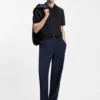 Zip-placket polo shirt in a cotton blend