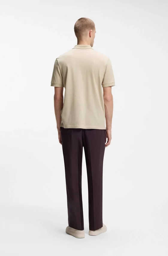 Zip-placket polo shirt in a cotton blend Zip-placket polo shirt in a cotton blend
