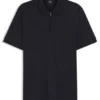 Zip-placket polo shirt in a cotton blend