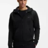 Zip-up hoodie in stretch cotton with logo print Zip-up hoodie in stretch cotton with logo print