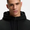 Zip-up hoodie in stretch cotton with logo print Zip-up hoodie in stretch cotton with logo print