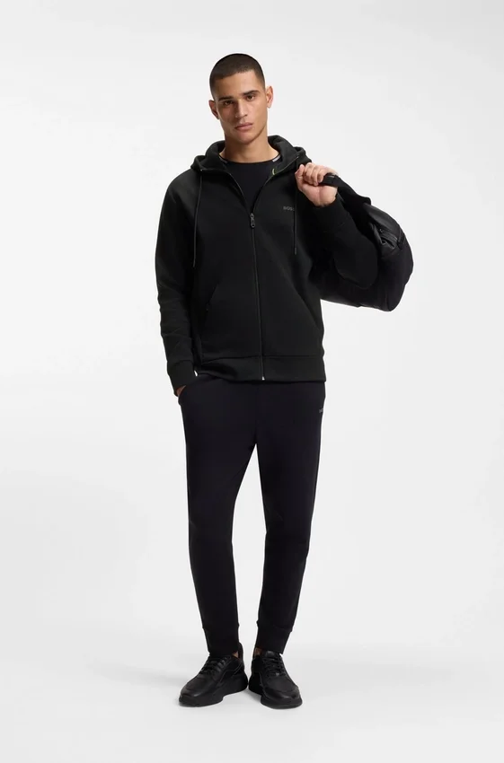 Zip-up hoodie in stretch cotton with logo print Zip-up hoodie in stretch cotton with logo print