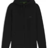 Zip-up hoodie in stretch cotton with logo print Zip-up hoodie in stretch cotton with logo print