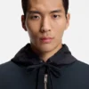 Zip-up hoodie with monogram hood